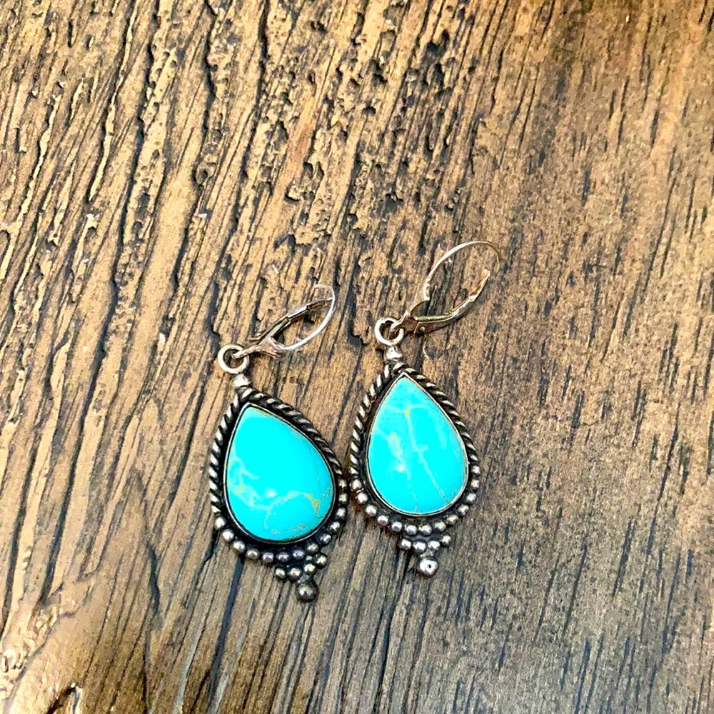 Turquoise Gem Dangling Earrings